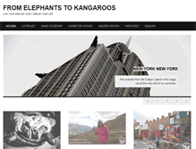 Tablet Screenshot of elephantstokangaroos.com